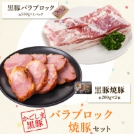 鹿児島県産黒豚バラブロック（約2kg）＋黒豚焼豚２個セット