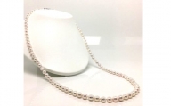 【250-11】老舗の真珠専門店・良質アコヤロングネックレス 7.0～7.5ｍｍ・80cm*