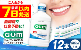 先進の歯周病予防！健康なハグキを維持するために、ガム・デンタルリンス（液体ハミガキ）＜低刺激・ノンアルコールタイプ＞500m L×12本をお届けします。（香料：ハーブミントタイプ） お口のすみずみまで