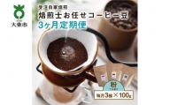 【３か月定期便】焙煎士お任せ100g×3種類セット[粉] 受注自家焙煎 珈琲粉 コーヒー粉