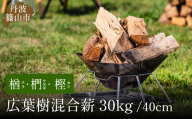 薪　30kg 40cm　クヌギ・ナラ・カシ　高級広葉樹3種のミックス [暖炉にも、キャンプにも！]