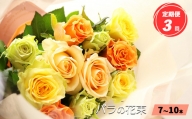 【定期便3回】バラの花束（7～10本）ブーケサイズ（30cm程度）