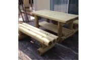 木製ガーデンテーブルセット（無塗装）