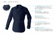 DJS-767 decollouomo メンズドレスシャツ 長袖（生地／オーヴァーチュア）モードタイプ ダークネイビー／SMサイズ
