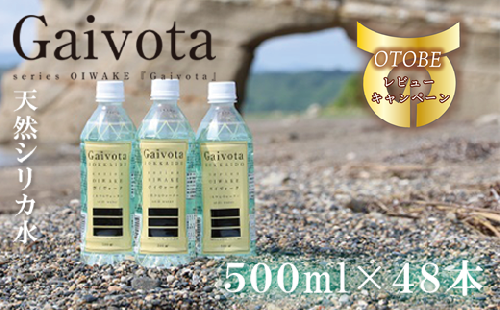 ＜Gaivota 2箱(500ml×24本/箱)＞北のハイグレード食品 天然シリカ水 ミネラルウォーター 軟水 北海道産 北海道 乙部町 天然水 美容 ケイ素 無添加 シリカ ガイヴォータ 美肌 ミネラル 口当たり まろやか 備蓄 災害用 非常用