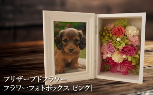 プリザーブドフラワー　フラワーフォトボックス（ピンク）【140005】 77295 - 北海道恵庭市