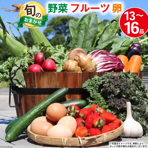 BA025 野菜・フルーツ・卵 旬のおまかせセット （野菜・フルーツ13～16品目、卵6玉）[ 野菜セット 野菜 フルーツ 果物 たまご 鶏卵 産地直送 厳選 長崎県 島原市 送料無料] 77544 - 長崎県島原市