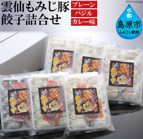 BC038 元祖 雲仙もみじ豚餃子詰合せ プレーン カレー バジル 計72個 （3種×12個×各2袋）  [ 餃子 ぎょうざ ギョウザ ギョーザ 冷凍食品 水餃子 焼き餃子 もみじ豚 長崎県 島原市 ] 77638 - 長崎県島原市