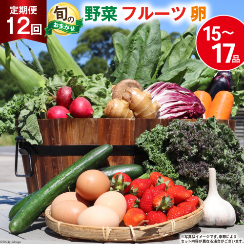 BD038 【12回定期便】 野菜・フルーツ・卵 旬のおまかせセット （野菜・フルーツ14～16種、卵6玉） [ 野菜セット 野菜 フルーツ 果物 たまご 鶏卵 産地直送 厳選 長崎県 島原市 送料無料] 77705 - 長崎県島原市