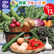 BH113 【6回定期便】 野菜・フルーツ・卵 旬のおまかせセット （野菜・フルーツ14～16種、卵6玉） [ 野菜セット 野菜 フルーツ 果物 たまご 鶏卵 産地直送 厳選 長崎県 島原市 送料無料]