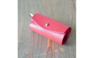 イタリアンオイルレザーのリングキーケース REDカラー(赤) 鍵ケース 革小物