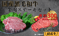 国産 黒毛和牛 経産牛 牛肉ステーキセット (ヒレ約300g＋モモ約300g)