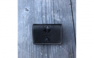 広島ジビエレザー　鹿革ボックス型二つ折りコインケース【01ブラック】