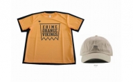 定番のオレンジTシャツ&選手考案のキャップセット[サイズ:140]