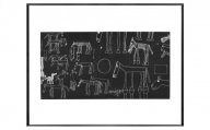 [№5341-0264]丸亀市猪熊弦一郎現代美術館　シルクスクリーン　馬　ブラック