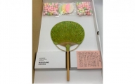 [№5341-7022]0336丸亀の縁起菓子【おいり】と【おいりうちわ】のセット　緑色