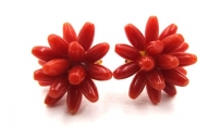 赤珊瑚花のピアス1