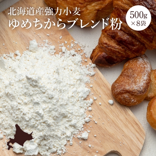 【北海道産小麦】ゆめちからブレンド粉（強力粉）500g×8袋【290003】 78767 - 北海道恵庭市