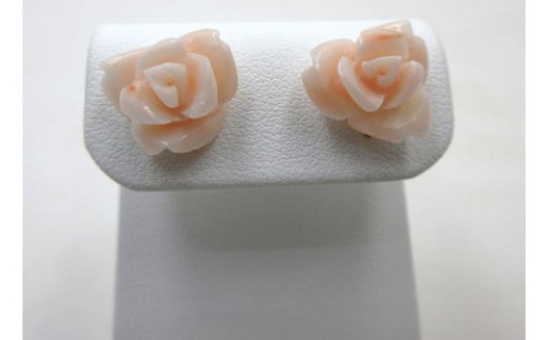 ミス珊瑚 バラ 約12.0mm K18 ピアス （fpi-207） 788147 - 高知県宿毛市