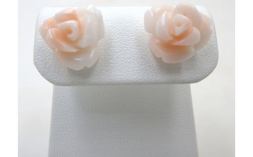 ミス珊瑚 バラ 約11.5mm K18 ピアス （fpi-208） 788148 - 高知県宿毛市