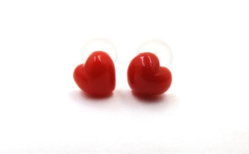 土佐沖血赤珊瑚 ハート 約7mm K18 ピアス （fpi-173） 788167 - 高知県宿毛市