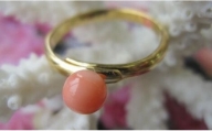 【高知県大月町産】天然ピンク珊瑚の指輪