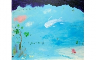 (G759) ムラナギ絵画作品No.993『水辺の朝』