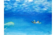 (G762) ムラナギ絵画作品No.1518『海の本』