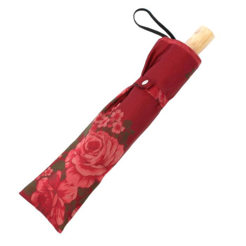 槙田商店【晴雨兼用折りたたみ傘】”絵おり” 大バラ：エンジ FAA5062 79647 - 山梨県富士河口湖町