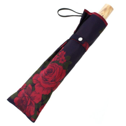 槙田商店【晴雨兼用折りたたみ傘】”絵おり” 大バラ：紺 FAA5063 79648 - 山梨県富士河口湖町