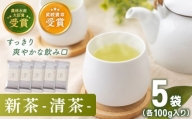 【2024年度産 新茶】 有機栽培茶 清茶 （100g×5本）【北村茶園・茶の間】 [QAD031]