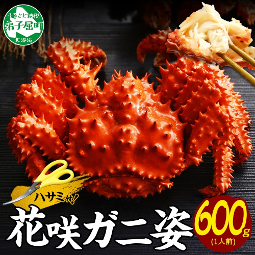 2926. ボイル花咲蟹姿 600g 食べ方ガイド・専用ハサミ付 カニ かに 蟹 送料無料 北海道 弟子屈町 80195 - 北海道弟子屈町