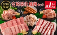 ◇宮崎県産のお肉を堪能!! 老舗焼肉店の焼肉セット（タレ・塩胡椒付き ）計1kg以上