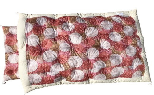 極上純綿　もめん布団　和タイプ・掛敷セット　(ゆらぎ柄・赤色)【CW76W】 80763 - 滋賀県近江八幡市