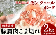 熊本県産甘み溢れるモンヴェールポークこま切れ2kg(250g×8パック)《60日以内に出荷予定(土日祝除く)》熊本県 葦北郡 津奈木町 肉ののうやま 有限会社のうやま 豚肉 豚こま