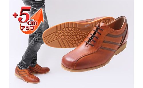 レザースニーカー 本革 カジュアルシューズ 5cmアップ シークレットスニーカー No.997 ブラウン 雑貨 日用品  BN003 81213 - 奈良県大和郡山市