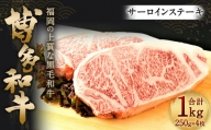 博多和牛 サーロインステーキ セット 1kg（250g×4枚）