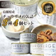 島根県産チョウザメの缶詰　3種4個セット