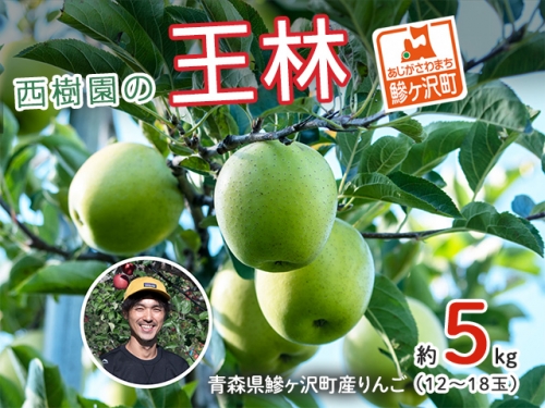 西樹園の王林 約4～5kg(12～18玉)　青森県鰺ヶ沢町産りんご