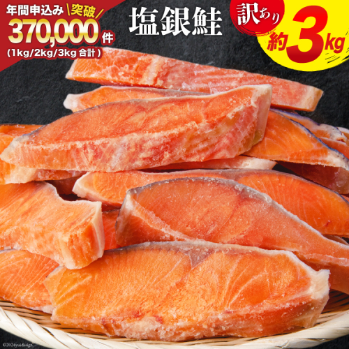 訳あり 銀鮭 切身 約3kg [宮城東洋 宮城県 気仙沼市 20564992] 鮭 魚介類 海鮮 訳アリ 規格外 不揃い さけ サケ 鮭切身 シャケ 切り身 冷凍 家庭用 おかず 弁当 支援 サーモン 銀鮭切り身 魚 わけあり 821929 - 宮城県気仙沼市