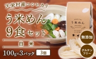 天栄村産コシヒカリ白米 う米めん 9食セット 無添加 グルテンフリー F21T-075