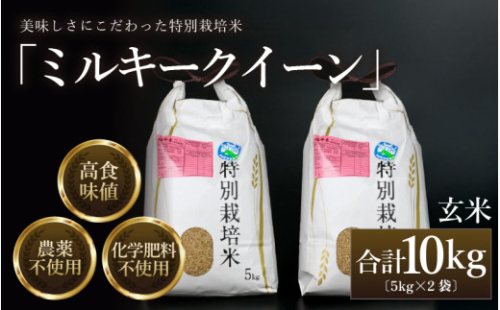 【先行予約】【令和7年産 新米】 ミルキークイーン 玄米 10kg （5kg×2袋） 特別栽培米 農薬不使用 化学肥料不使用 ／ 高品質 鮮度抜群 福井県産 ブランド米 ※2025年10月上旬以降順次発送 [aw063-b001]