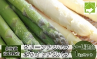 【北海道富良野産】グリーンアスパラ・ホワイトアスパラ S～L混合1kgセット