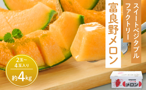 【2026年夏発送】※訳あり※ 富良野 メロン 約4kg〈2玉～4玉入り〉メロン フルーツ 果物 826071 - 北海道富良野市