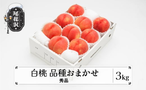 先行予約 もも 白桃 秀品 品種おまかせ 3kg  化粧箱入 フルーツ 果物 2025年産 令和7年産 山形県産 ns-mohtx3