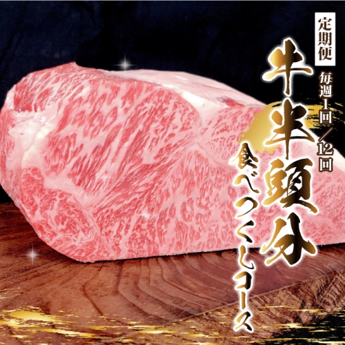 【石見和牛】牛半頭分食べつくしコース(定期便 毎週1回/12回)