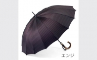 【前原光榮商店】紳士用雨傘 ピンストライプ〈手元：籐〉お名入れ可 (カラー：エンジ)
