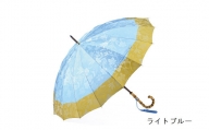 【前原光榮商店】婦人用雨傘 フィオーレ〈手元：ヒッコリー〉名入れ可 (カラー：ライトブルー)