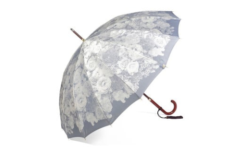 【前原光榮商店】婦人用雨傘 パシオ-カーボン〈手元：楓〉名入れ可 (カラー：アッシュブルー)