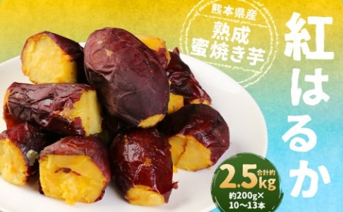 熊本県産 紅はるか 熟成 蜜 焼き芋 2.5kg (約200g×10～13本) サツマイモ 焼いも 焼芋 冷凍 特産品